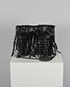 Shaggy Fringed Studded Bucket Bag, front view